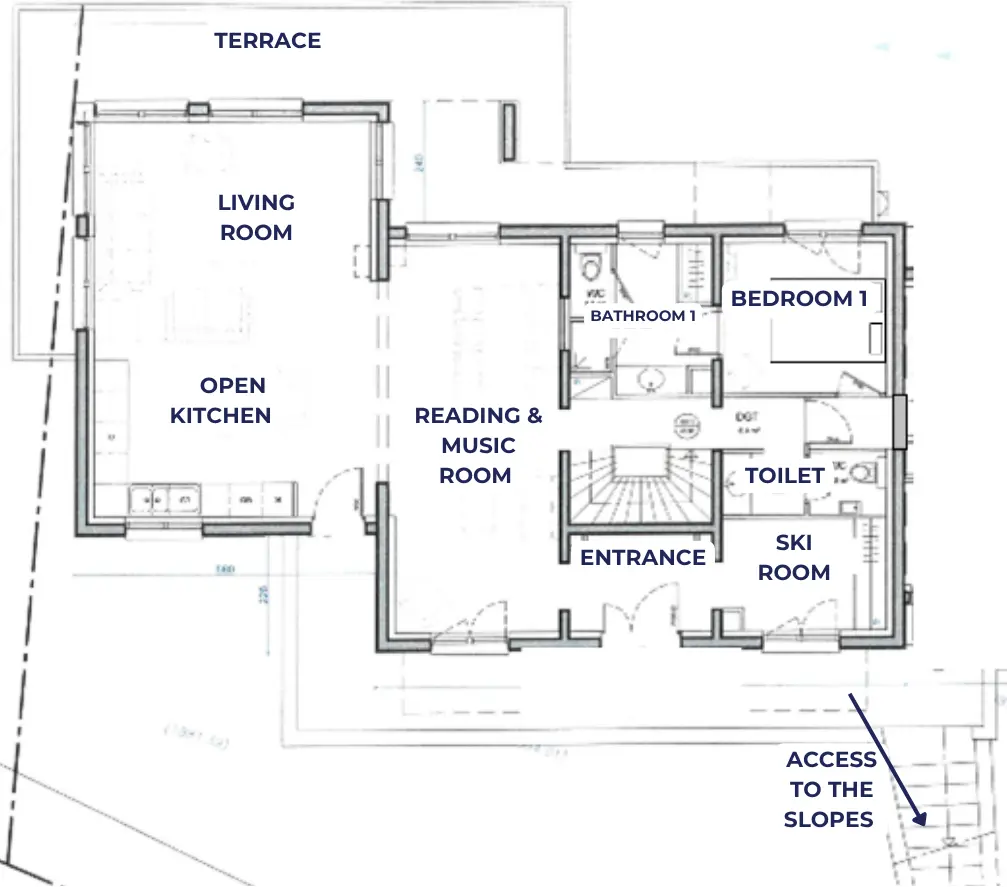 floorplans of chalet du Bois Melay level 1