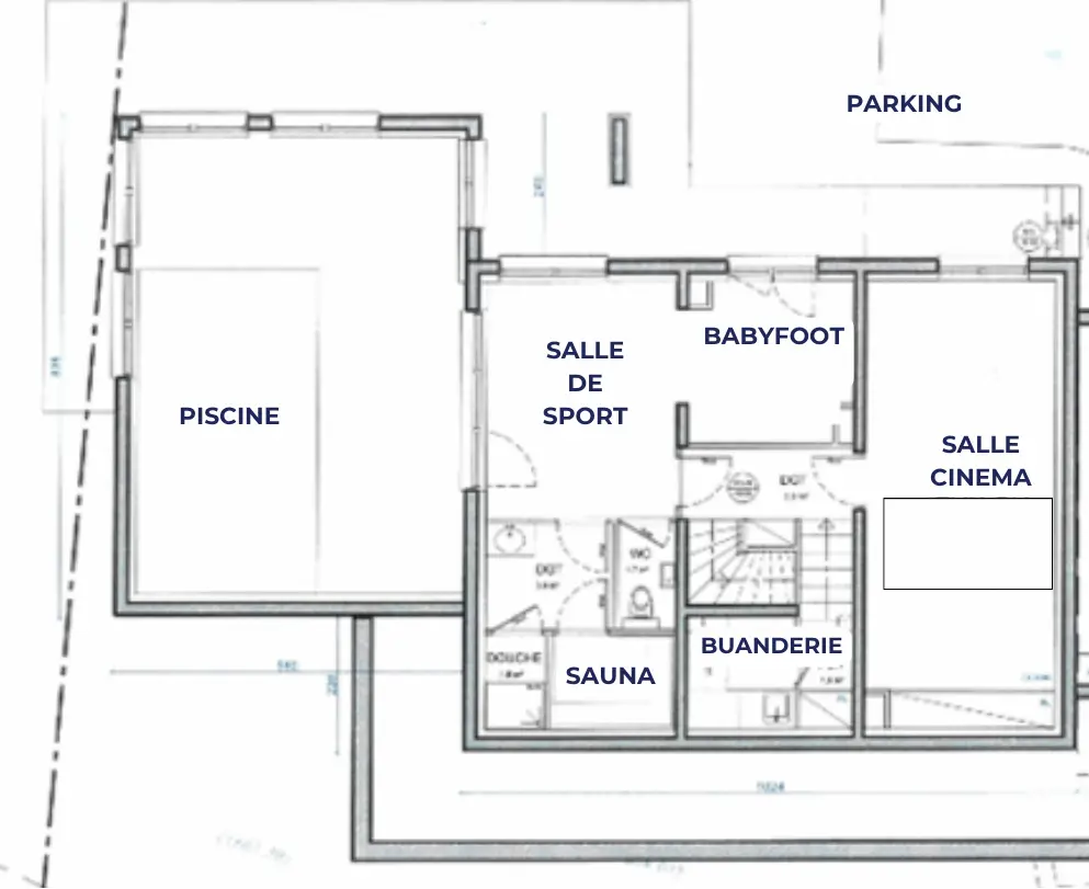 plan chalet du Bois Melay niveau 0