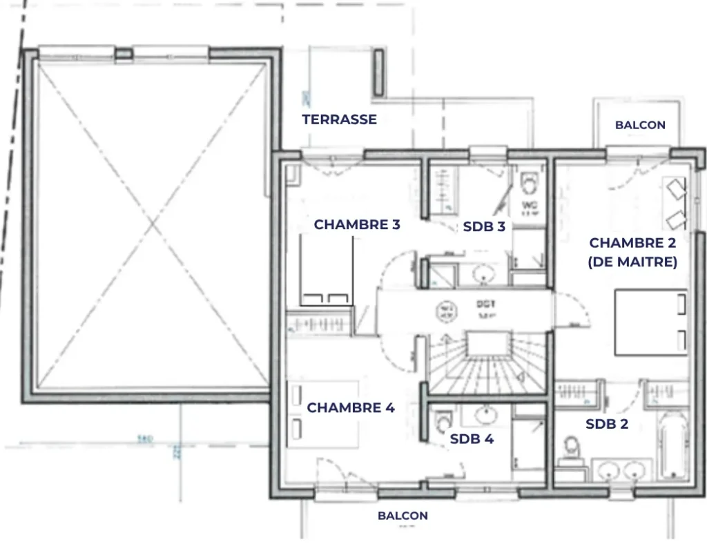 plan chalet du Bois Melay niveau 2
