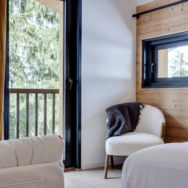 L'une des chambres du chalet du Bois Melay