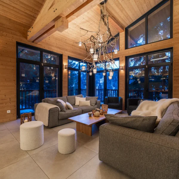 Living rooms & spaces at the chalet 7 premium chalet rental